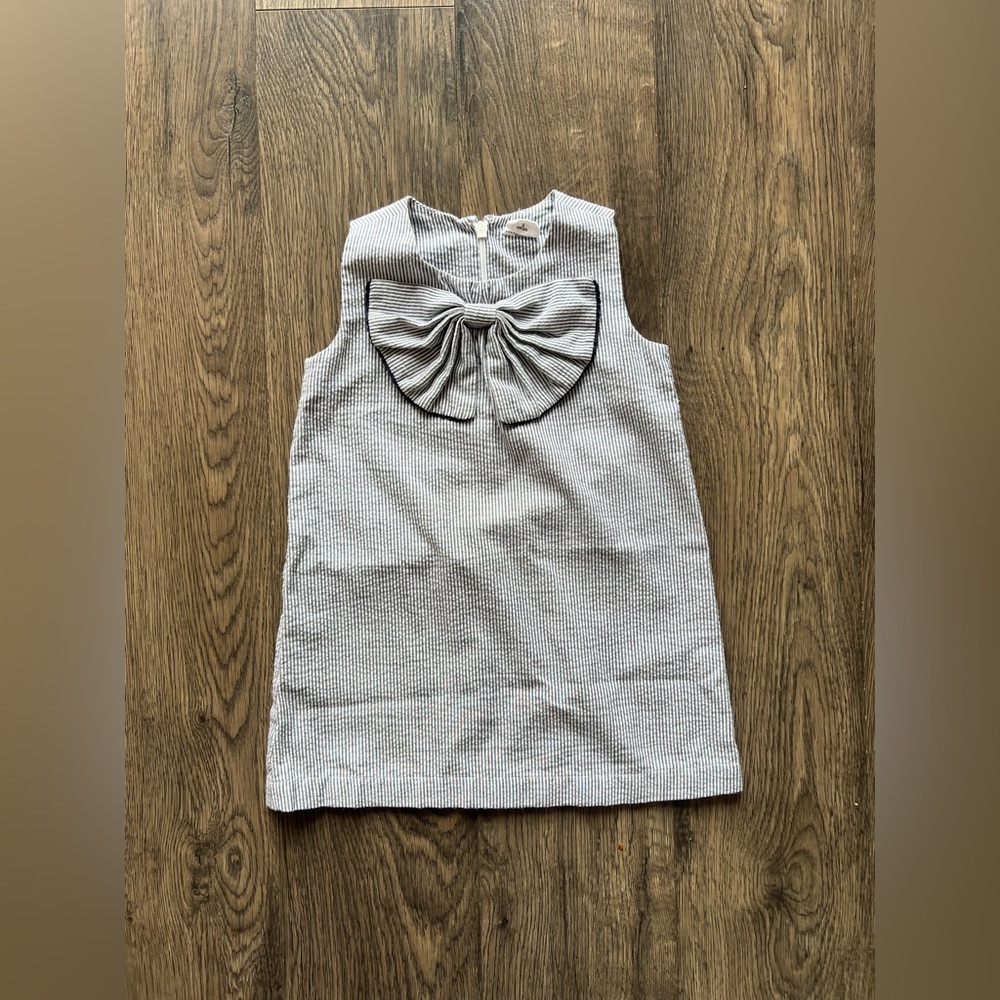 Blue and White Striped Sleeveless Dress - Size 3